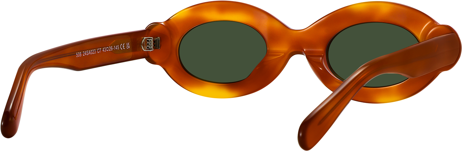 Side view of Fytoo Oval Orange Acetate Full Rim Eyeglasses