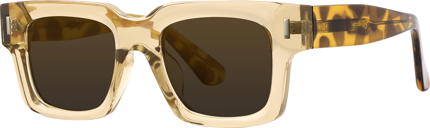Side view of Fytoo Square Light Coffee TR90 Full Rim Eyeglasses