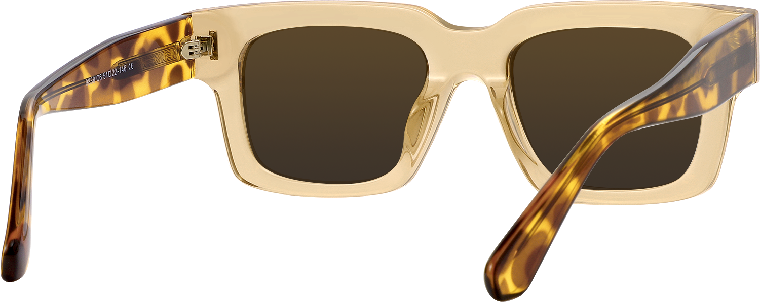 Side view of Fytoo Square Light Coffee TR90 Full Rim Eyeglasses