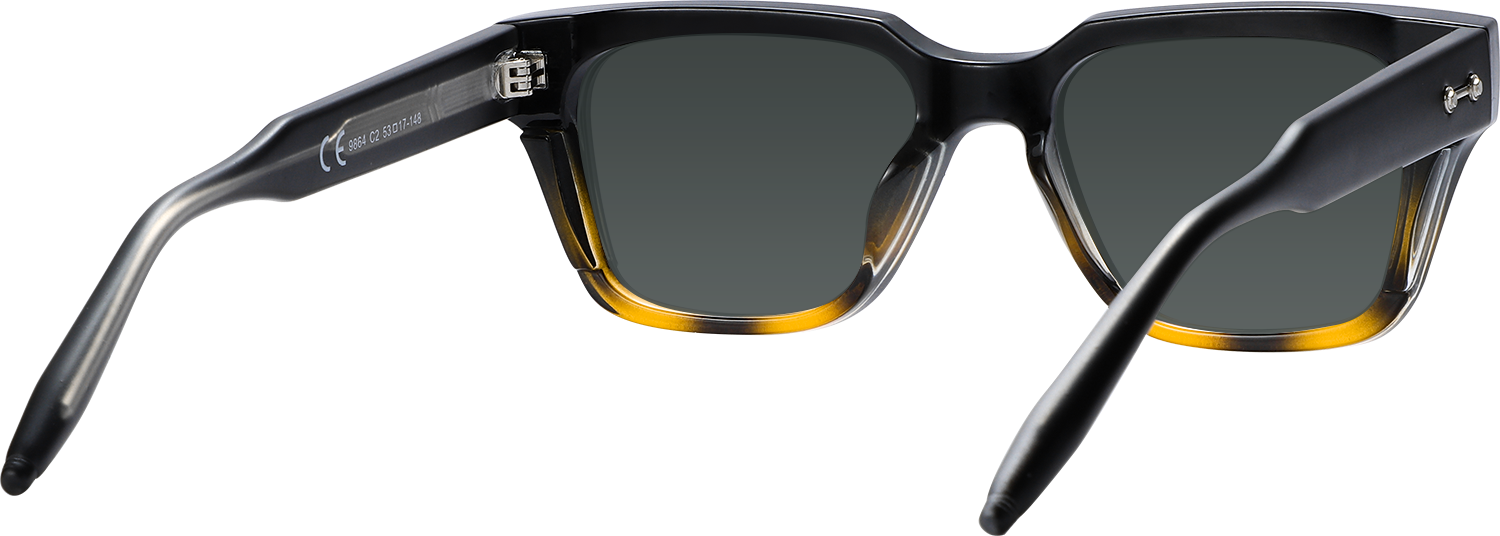 Side view of Fytoo Rectangle Two Tone Acetate Full Rim Eyeglasses
